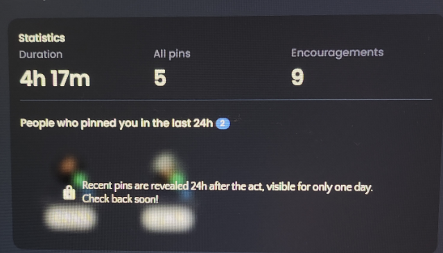 Statistics with pins and encouragements